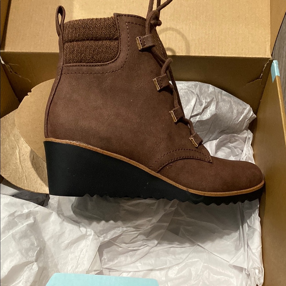 Brown Wedge Ankle Boots